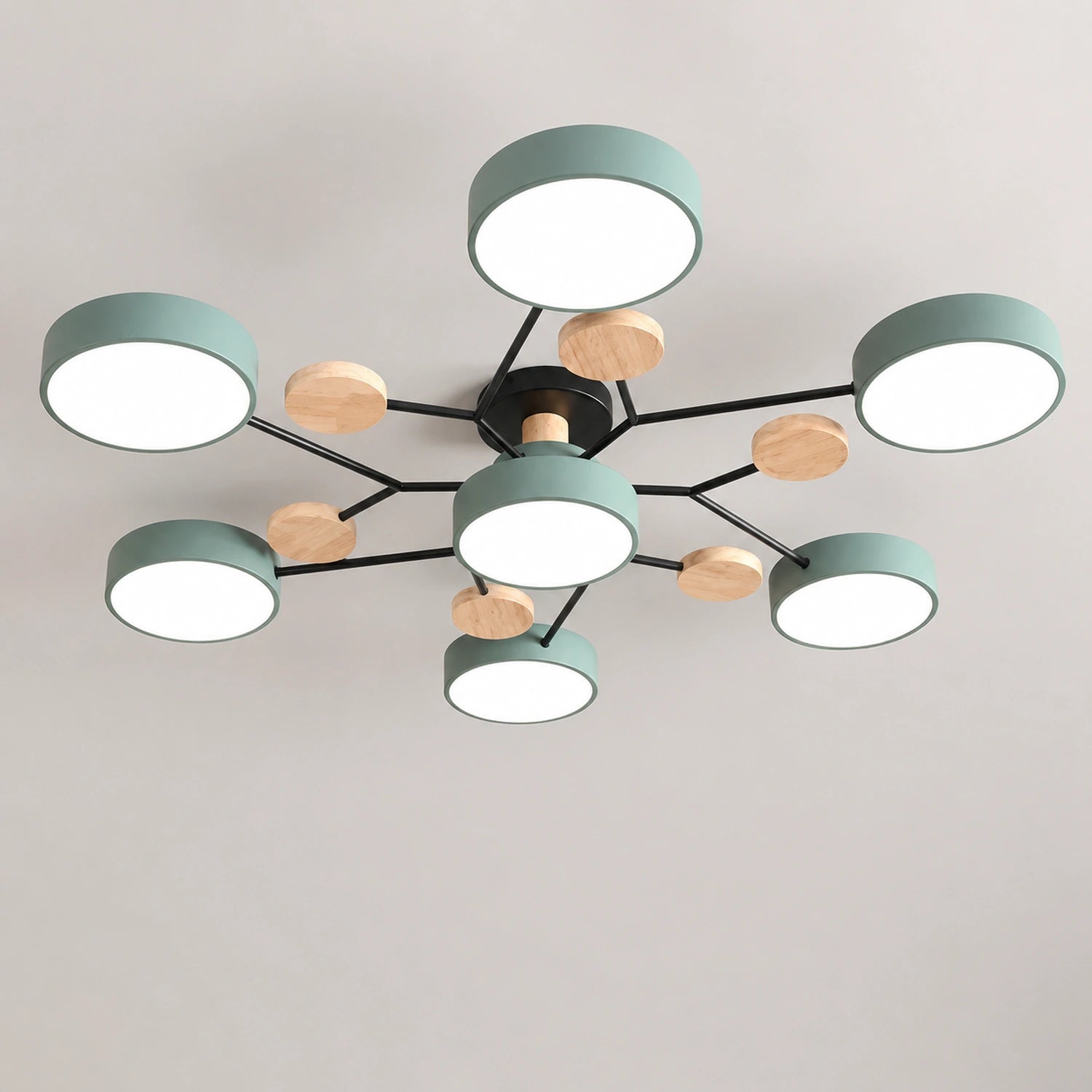 Modern Wood Round LED Ceiling Light