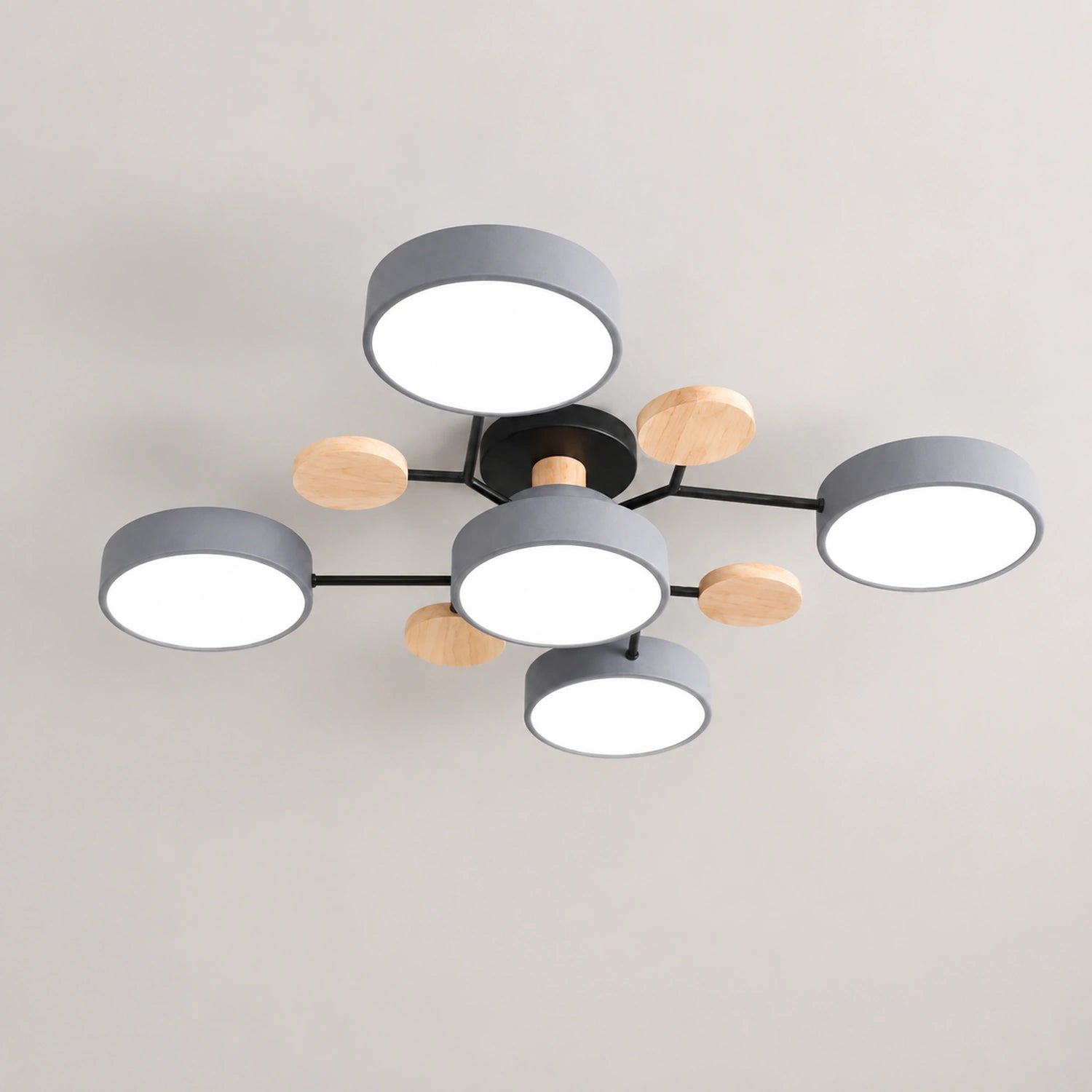 Modern Wood Round LED Ceiling Light