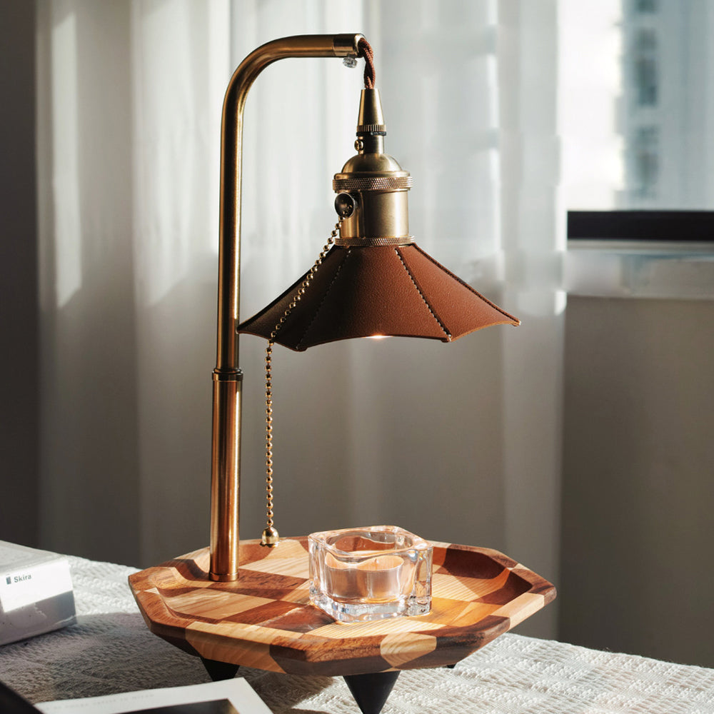 Retro Wood warming candle lamp