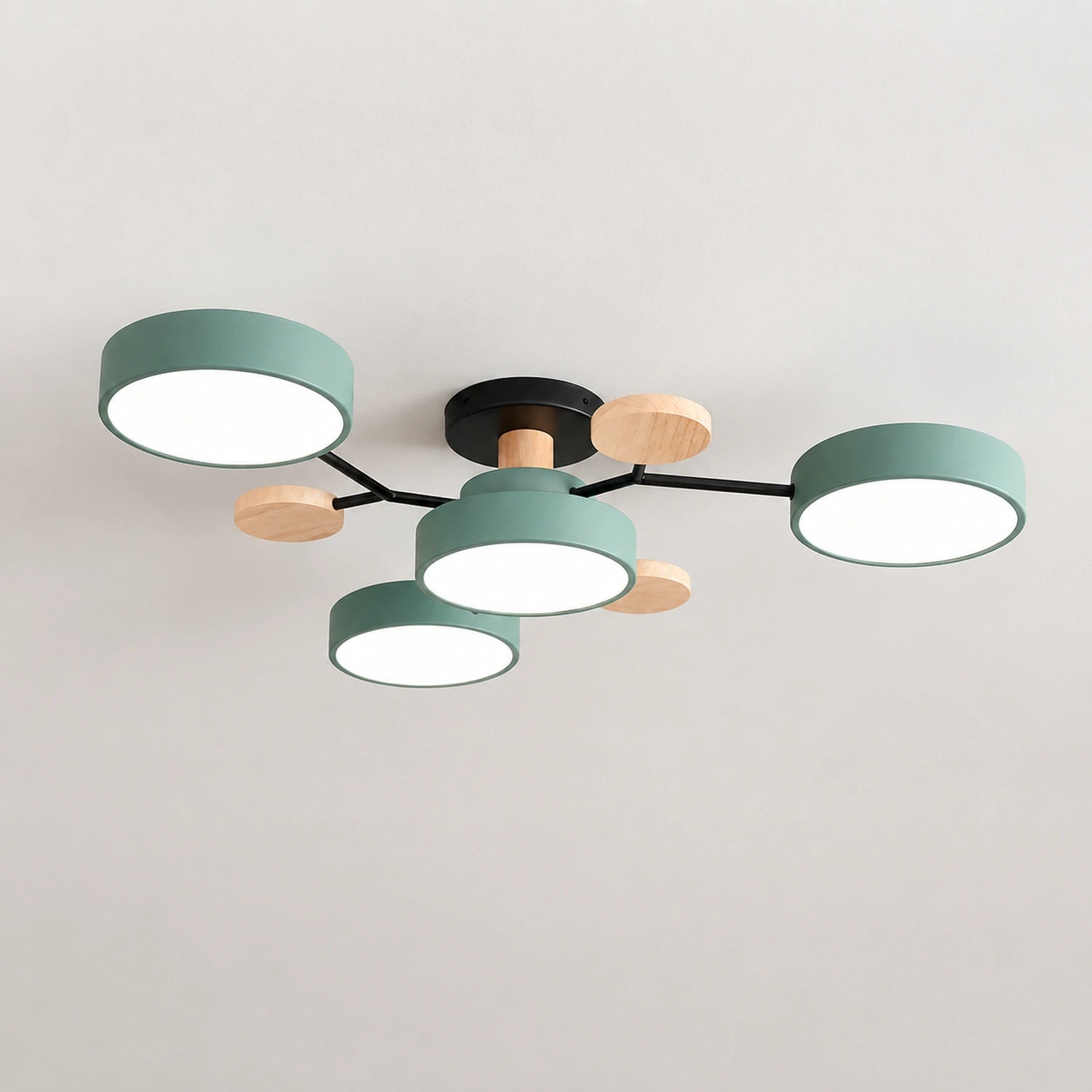Modern Wood Round LED Ceiling Light