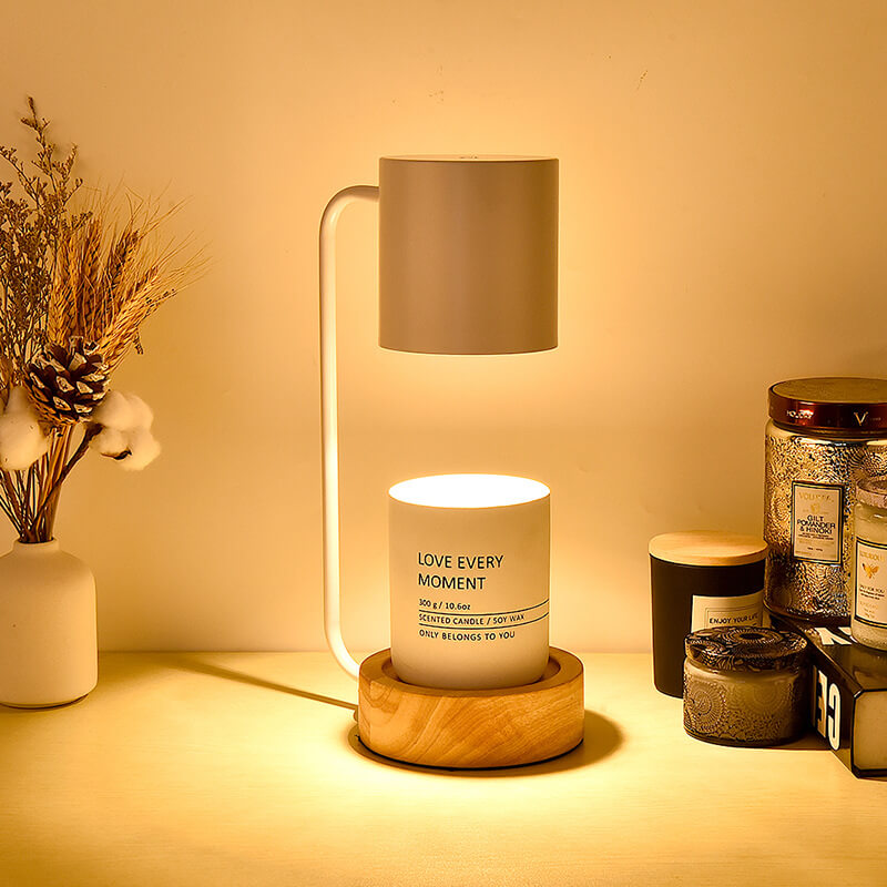 Japanese Wood Dimmable candle wax warmer lamp