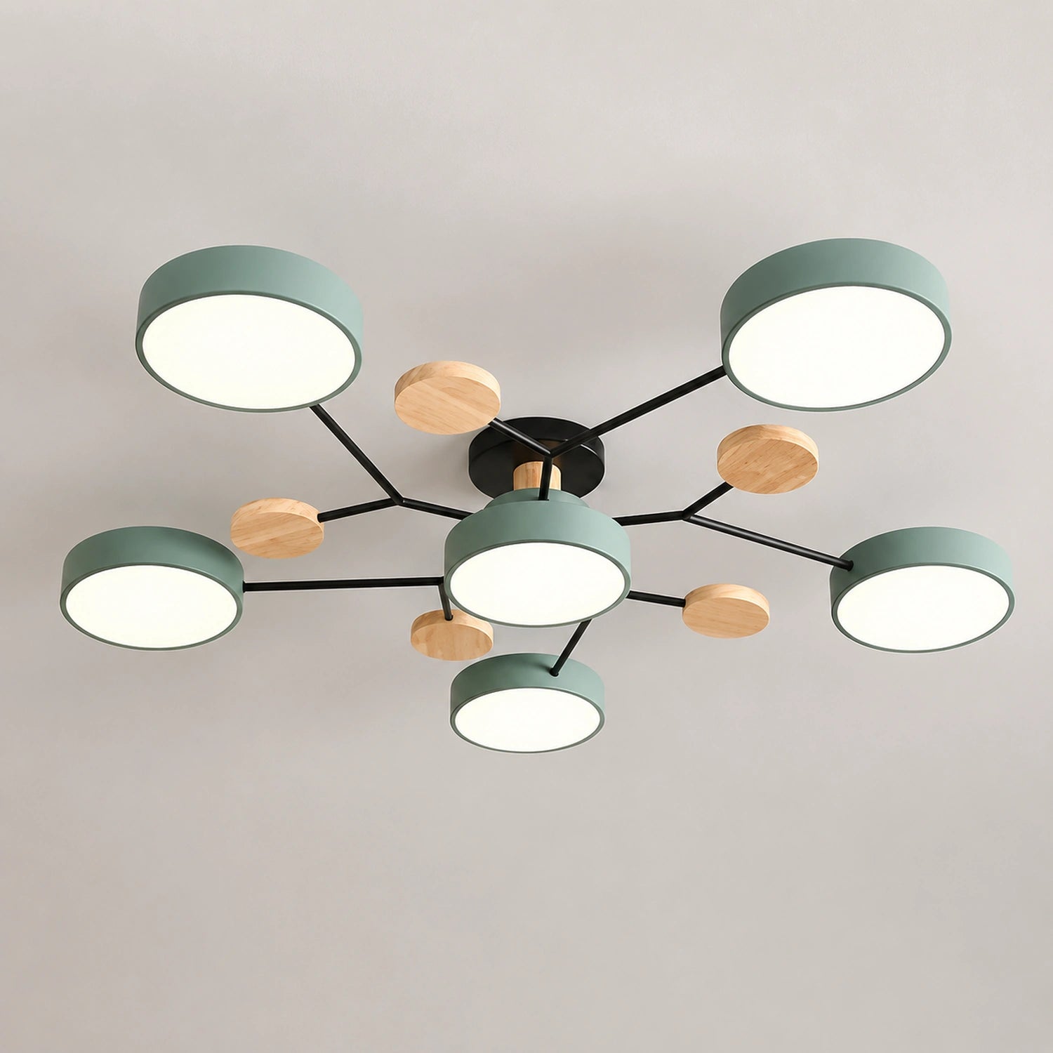 Modern Wood Round LED Ceiling Light