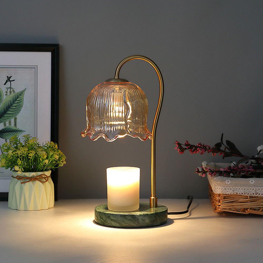 Modern Glass Flower Shape Warming Candle Lamp
