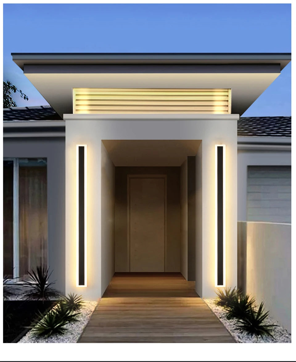 Modern Black Waterproof Led Outdoor Garden Wall Light
