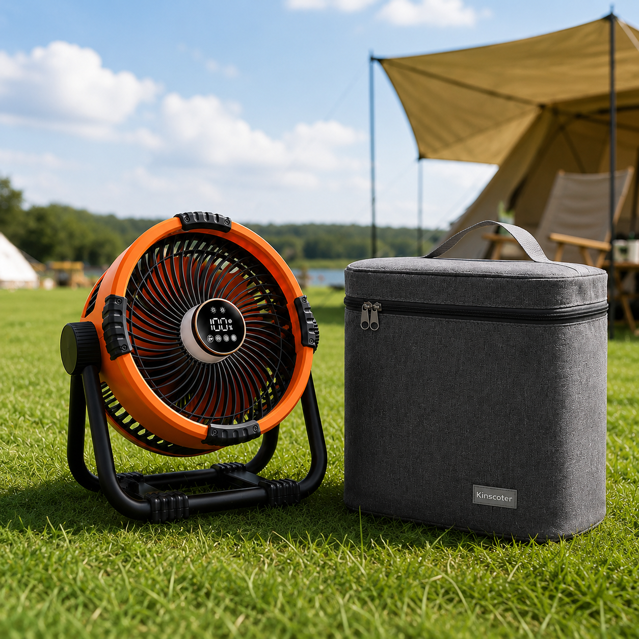 Portable Camping Fan with LED Light 20000mAh