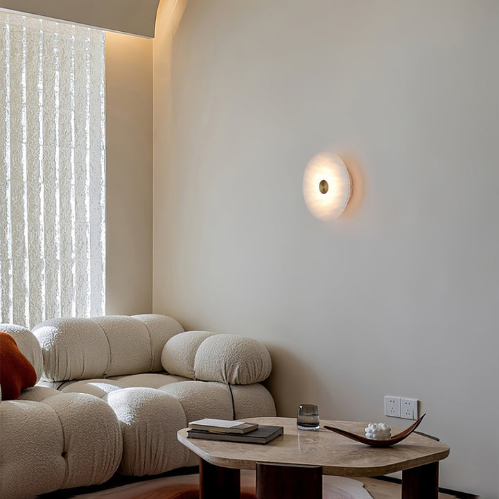 Minimalist Jade Alabaster Metal Wall Light
