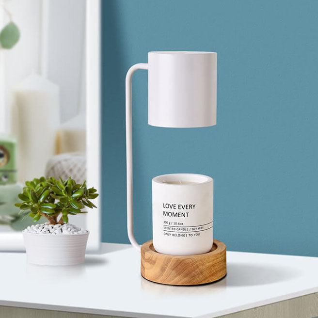Japanese Wood Dimmable candle wax warmer lamp