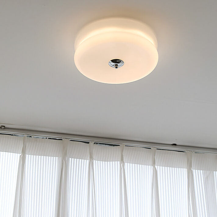 Modern LED Glass Cream Flush Mount Ceiling Light Hallway Living Room