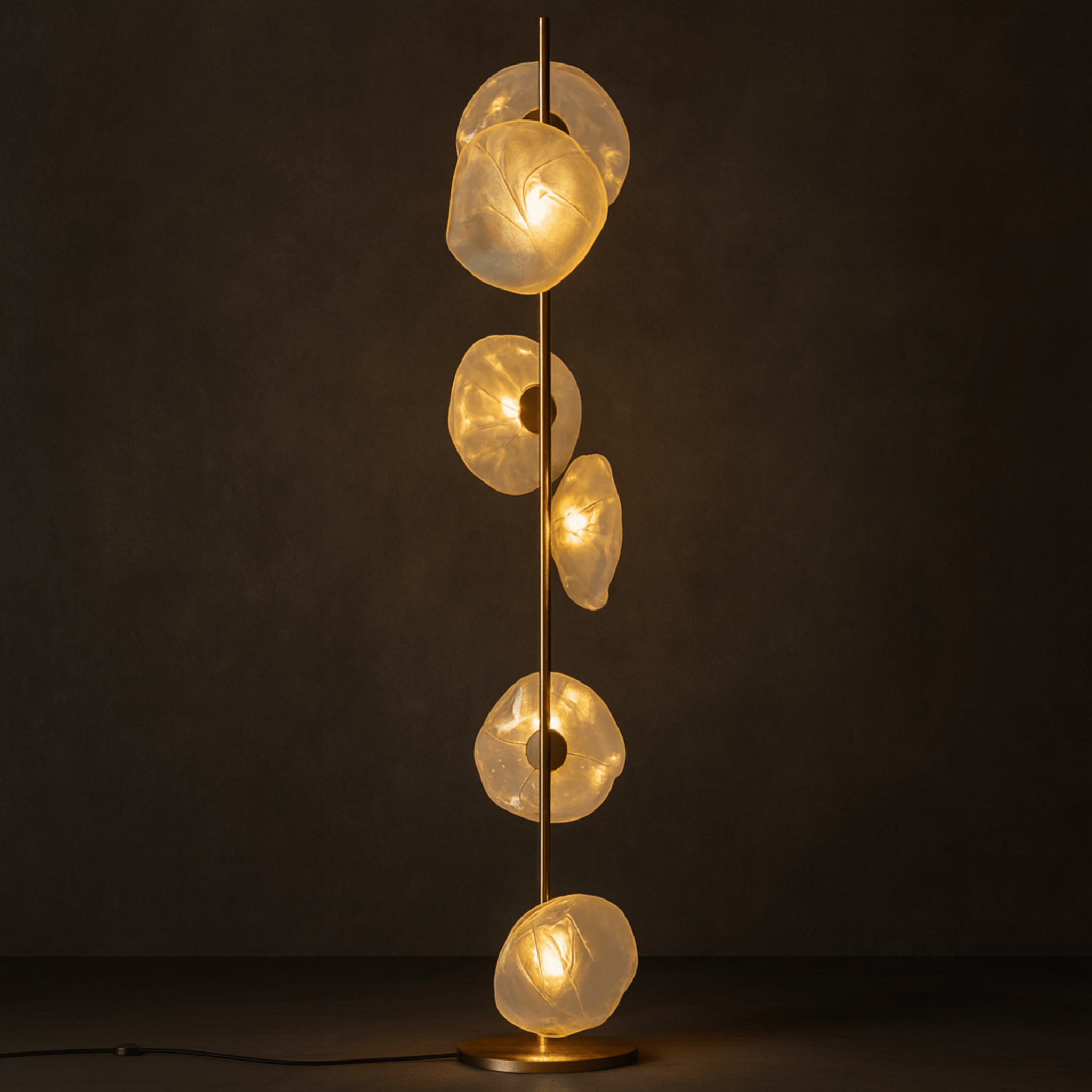 Nordic Glass LED Floor Lamp with Knob Switch