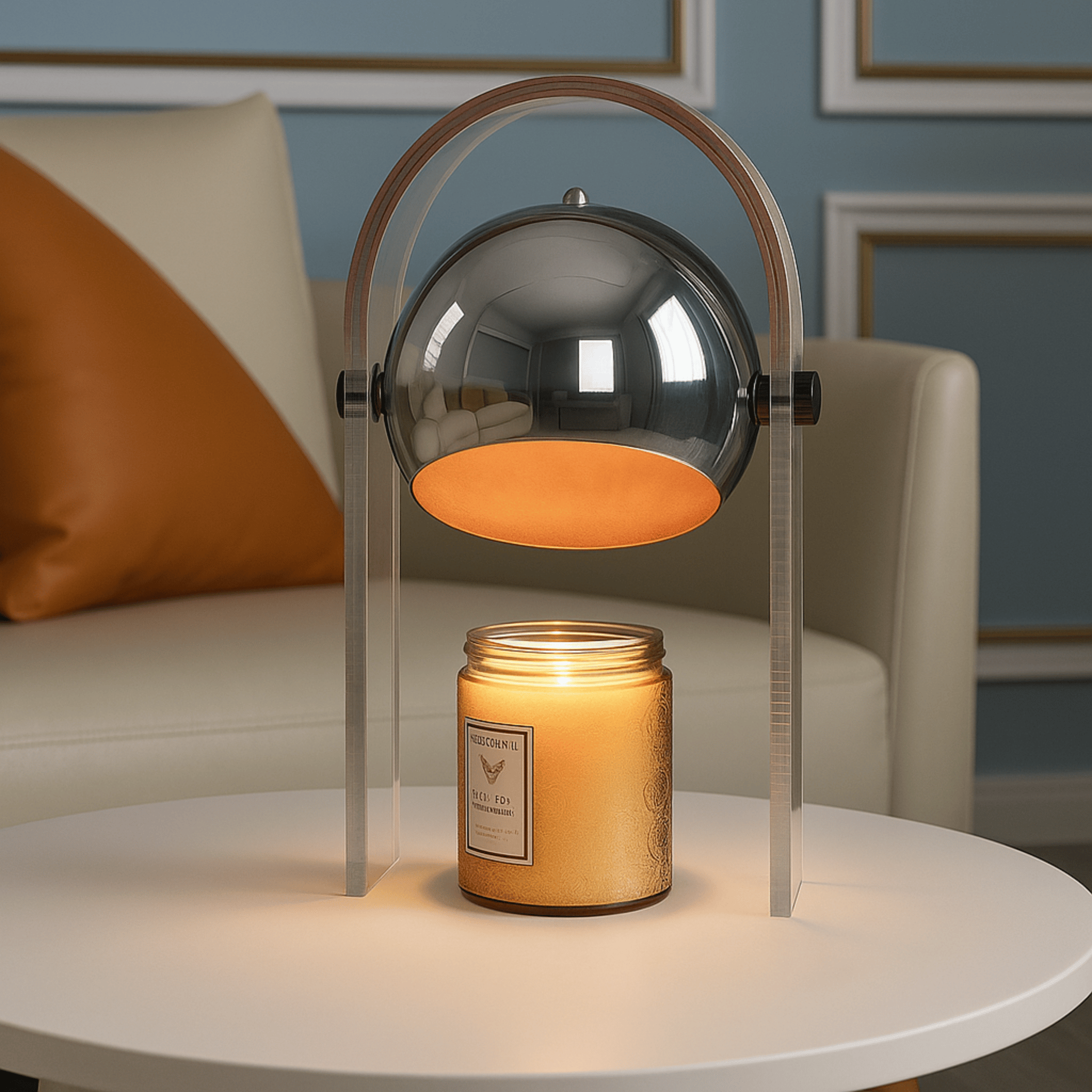 Elodie Wax Melting Lamp – Frosted Glass Ambient Light Candle Warmer Lamp