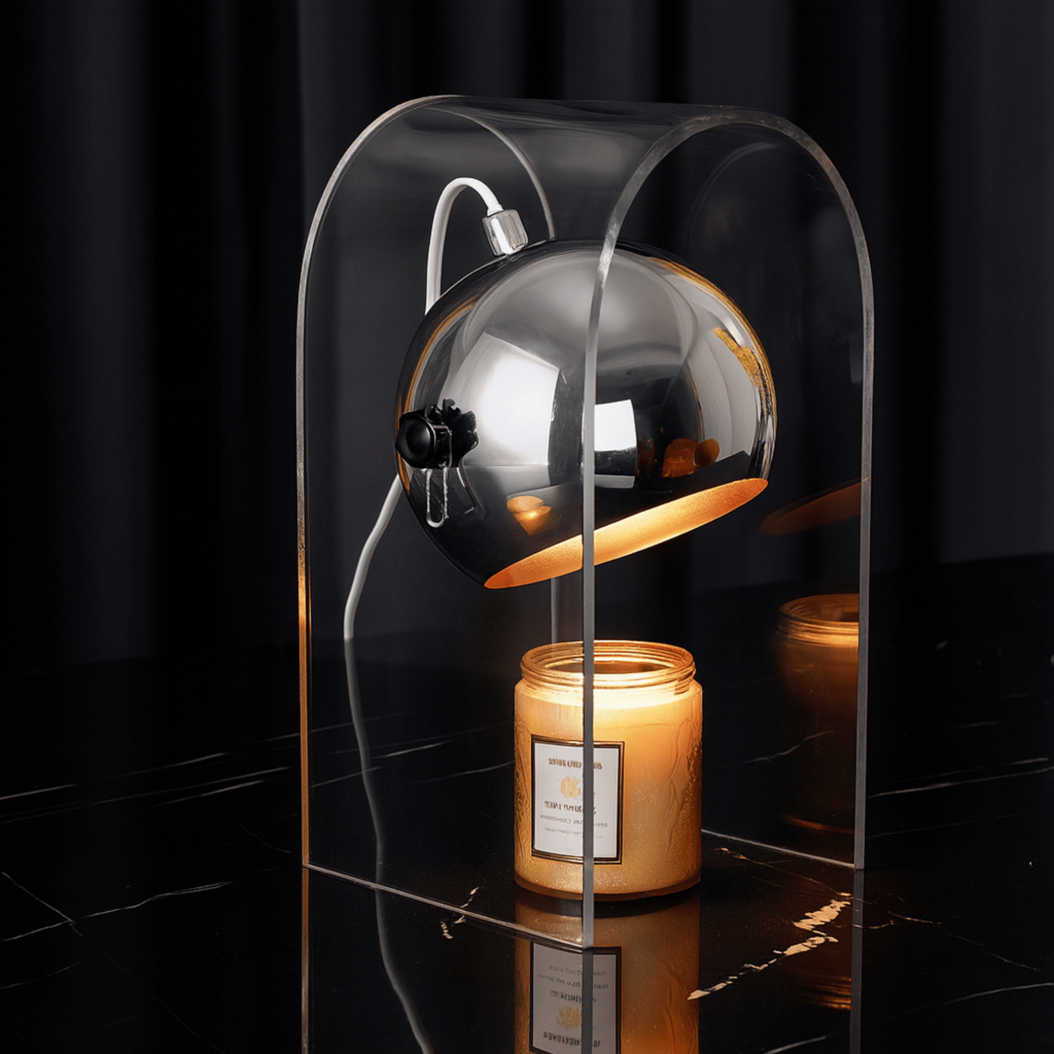 Elodie Wax Melting Lamp – Frosted Glass Ambient Light Candle Warmer Lamp