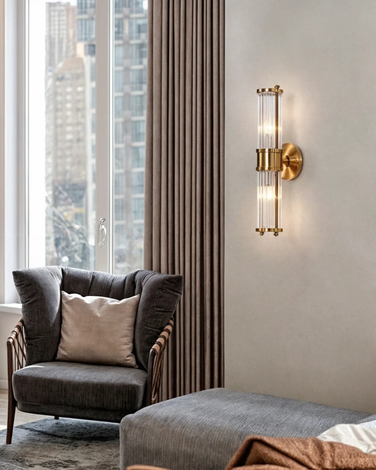 Elegant Warm Glow Crystal Space Saving Wall Sconce