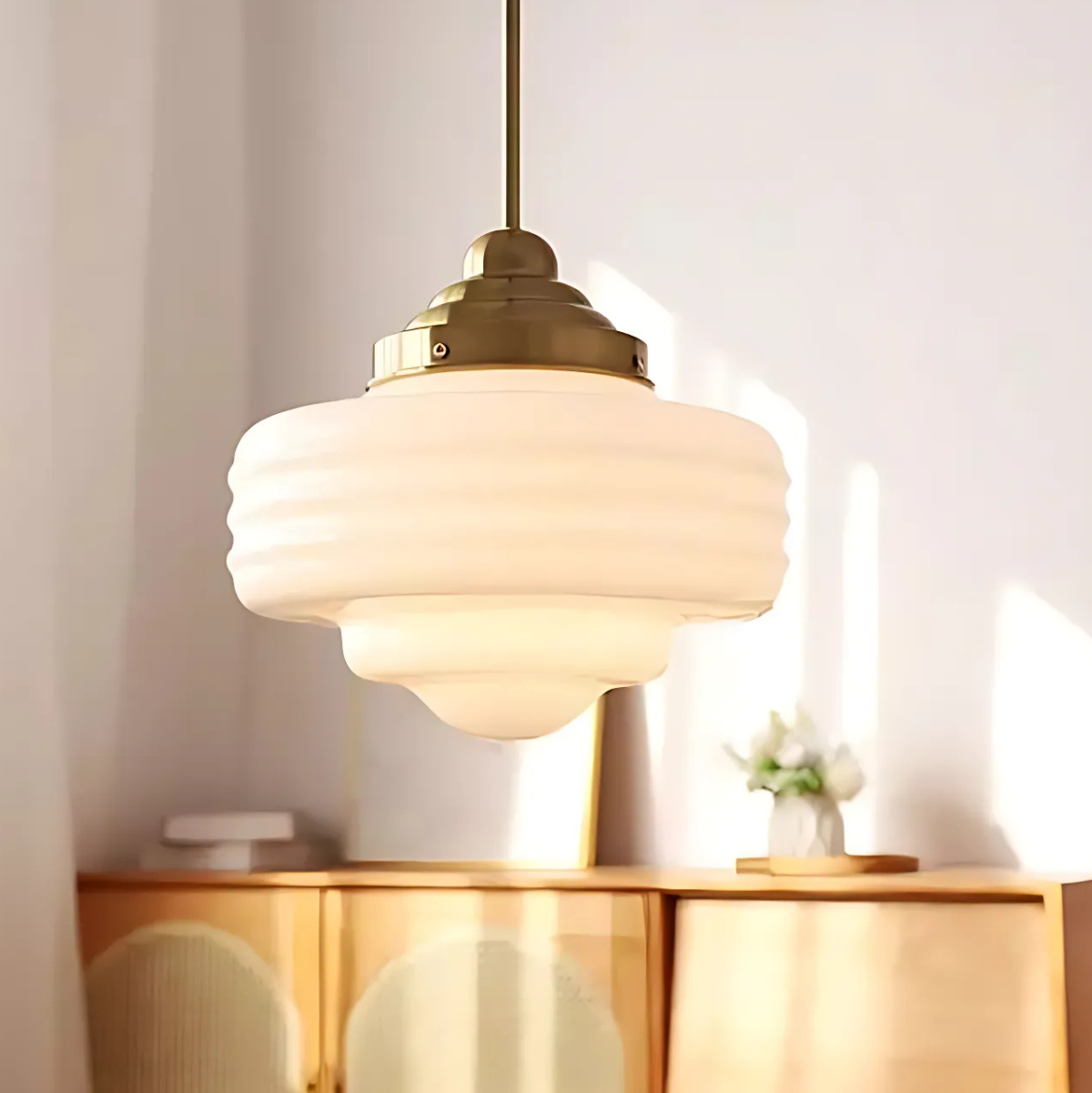 Elegant Warm 3000K Glass Iron Industrial Pendant Light Kitchen Island