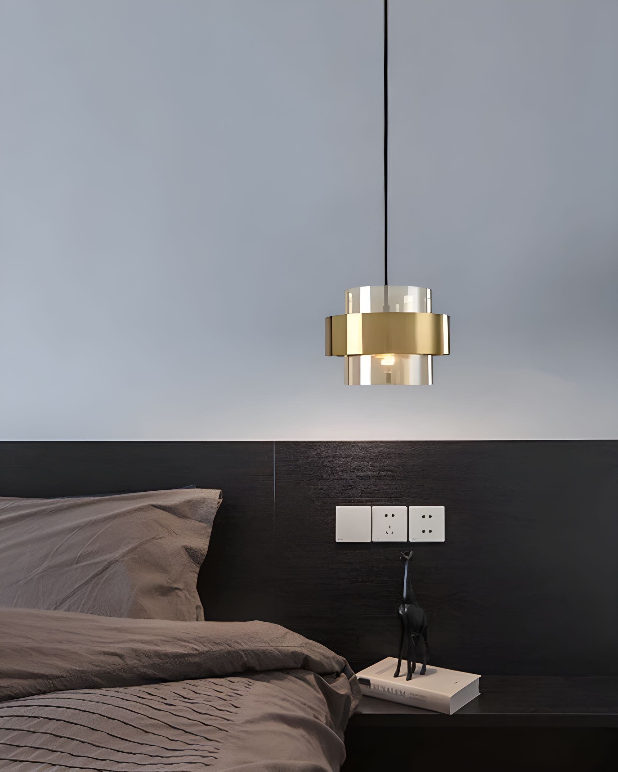 Industrial Adjustable Height Glass Pendant Light Ceiling Fixture Hanging