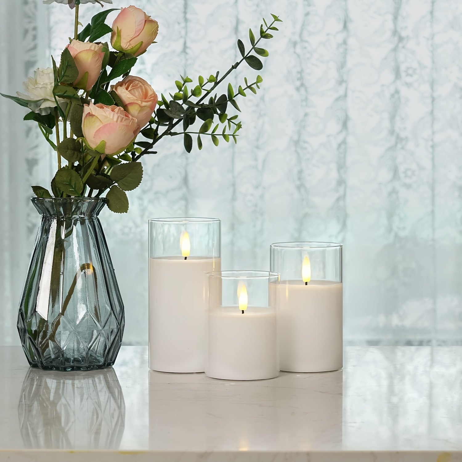 Flameless Remote Control Timer Battery Operated LED Candles Set - Home Decor