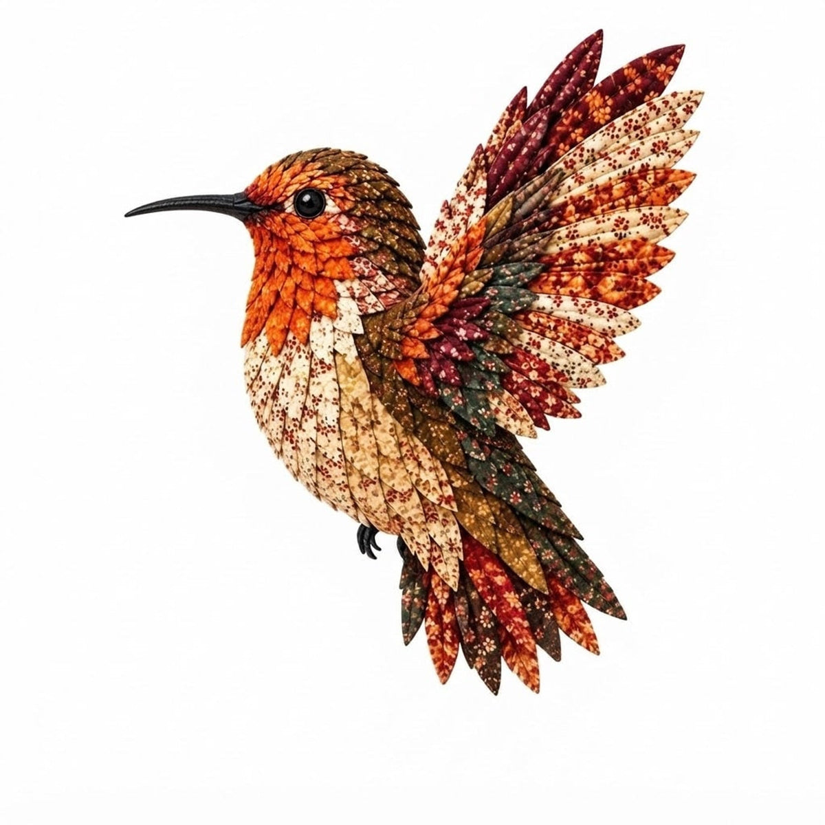 Autumn hummingbird craft design