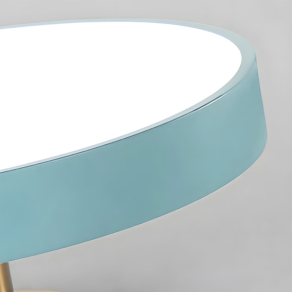 Round Acrylic Metal LED Ceiling Light – Semi Flush Mount – Hallway Living Room