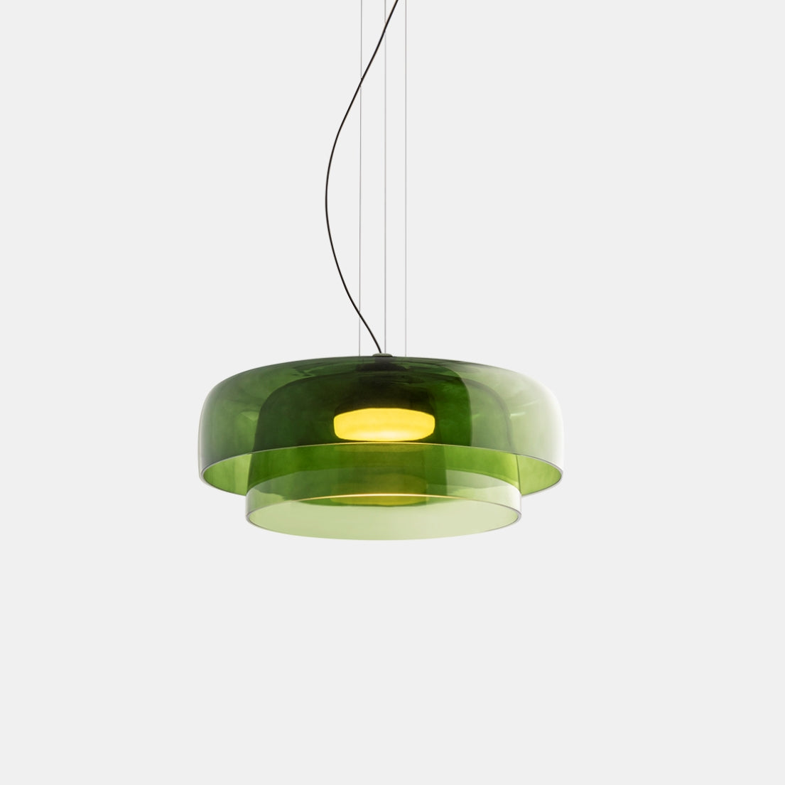 Handcrafted Adjustable Cord Glass Orange Green Gray Ceiling Light