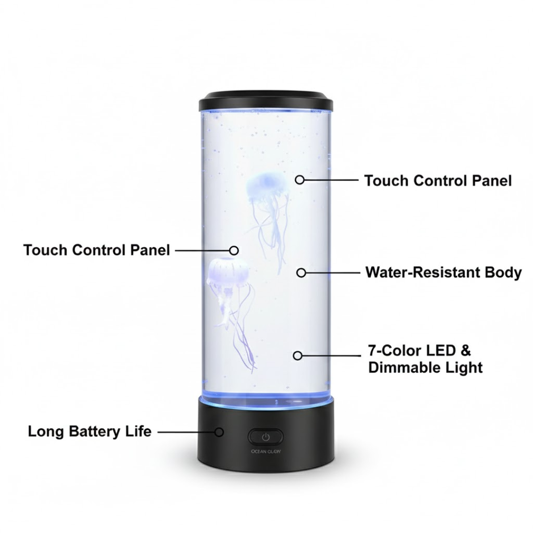 Modern LED Jellyfish Table Lamp for Bedroom - Mood Light - Bedside Night Light