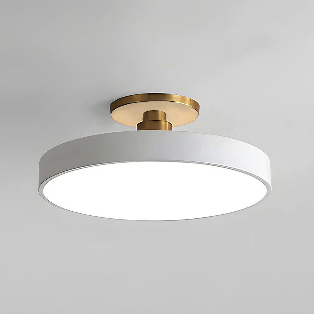 Round Acrylic Metal LED Ceiling Light – Semi Flush Mount – Hallway Living Room