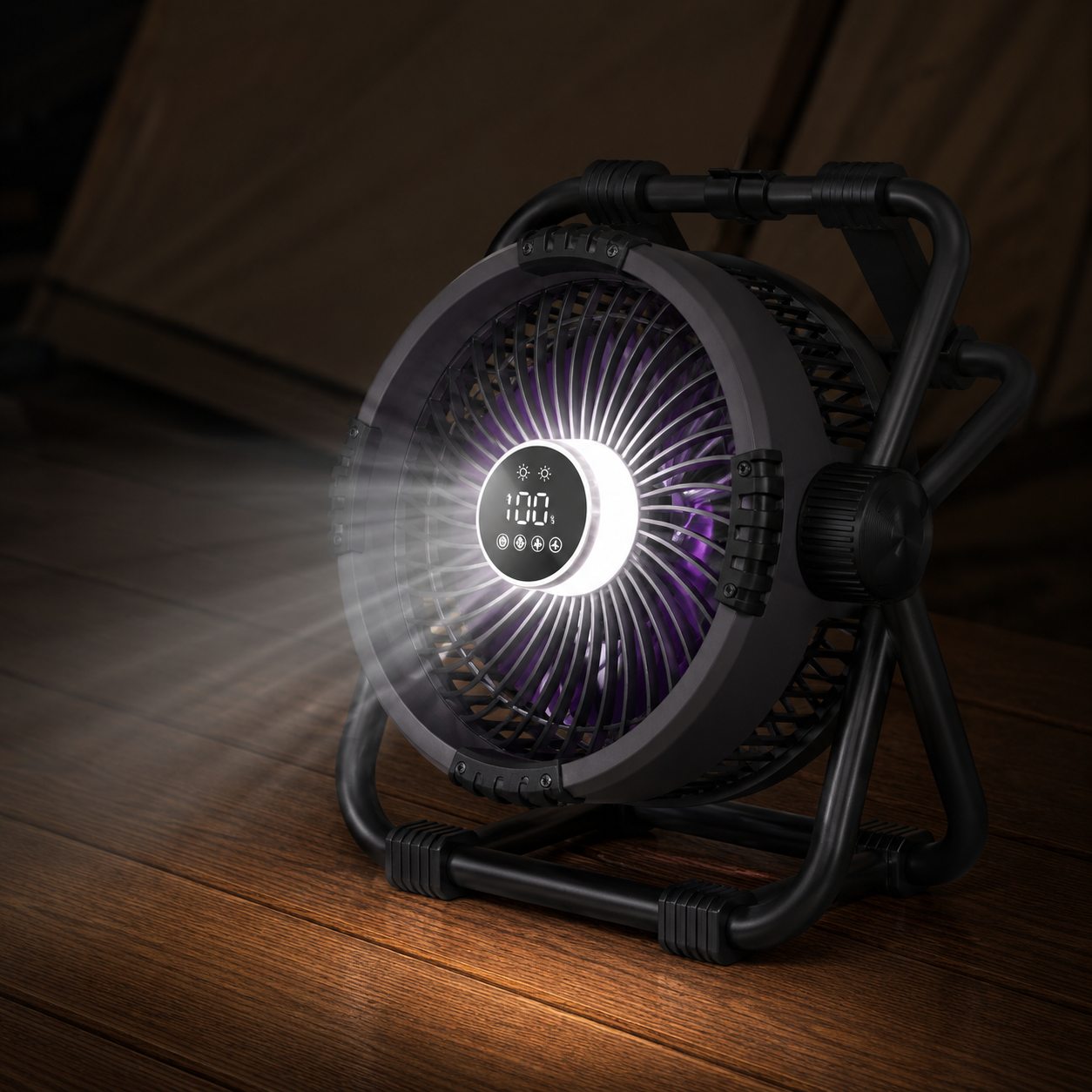 Portable Camping Fan with LED Light 20000mAh