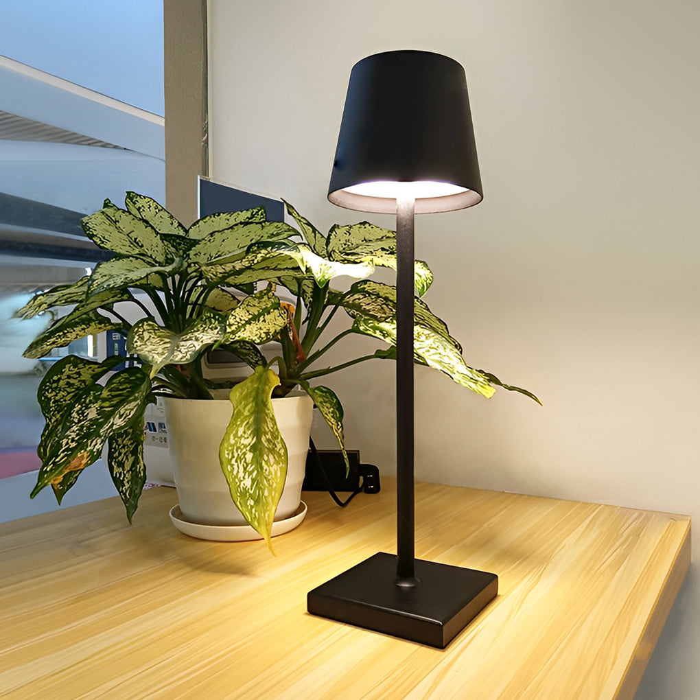 Modern Rechargeable Touch Control Aluminum Portable Bedside Table Lamp