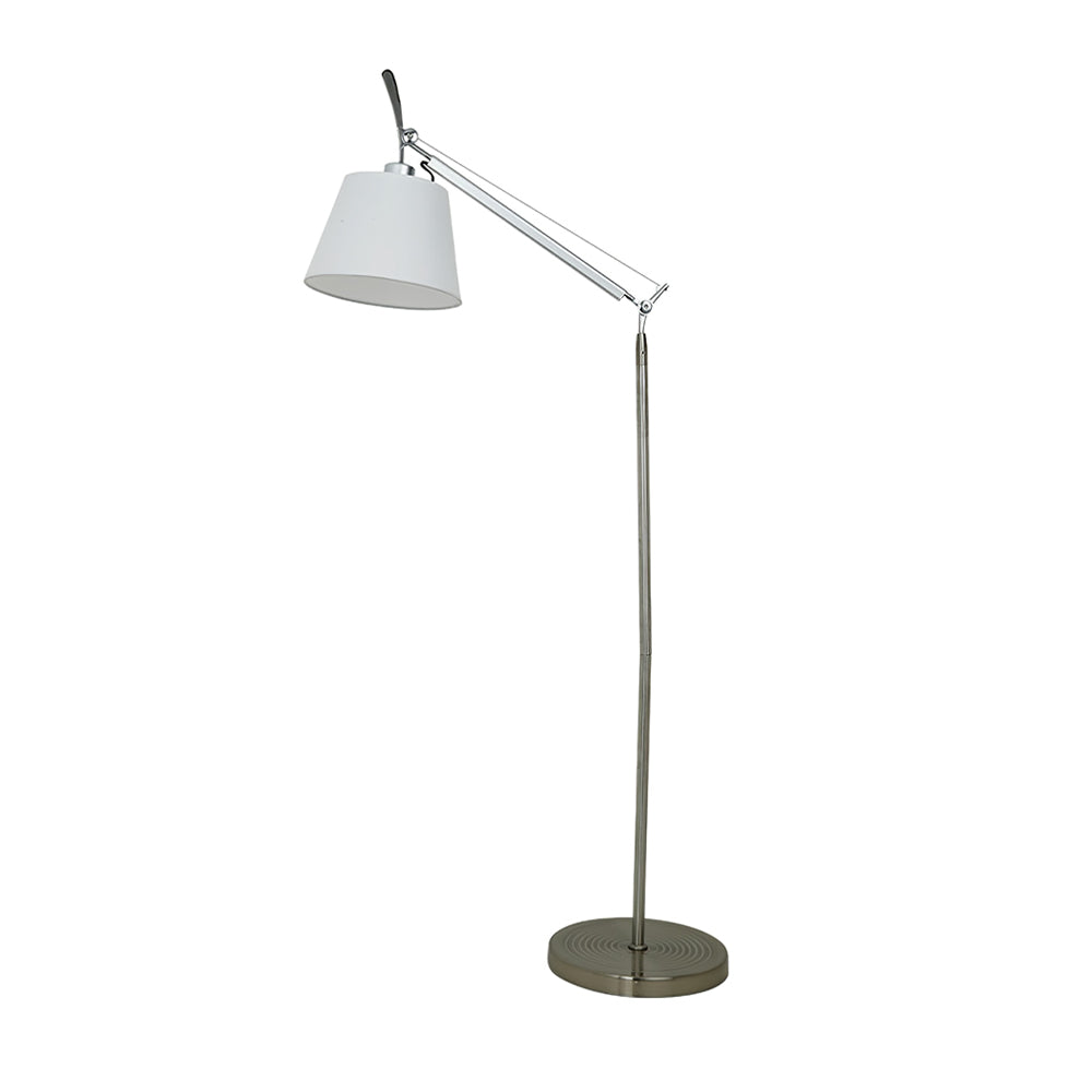 Adjustable Metal & Fabric Floor Lamp – Articulated Arm – Lounge & Reading