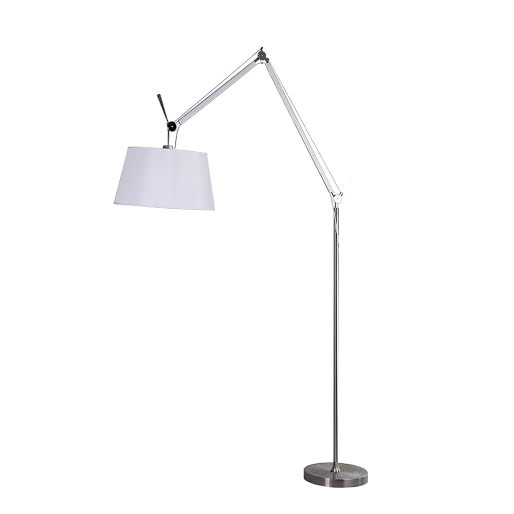 Adjustable Metal & Fabric Floor Lamp – Articulated Arm – Lounge & Reading
