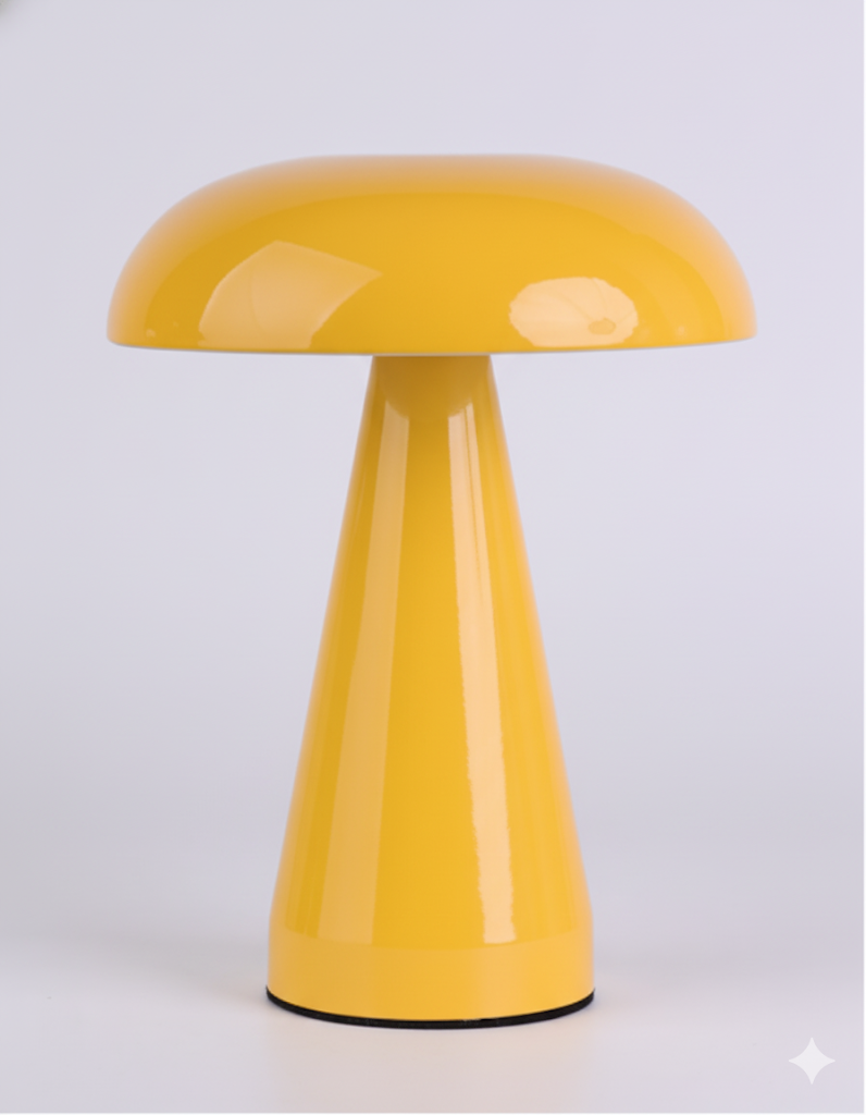 Modern Mushroom LED Table Lamp – Wireless Rechargeable 3 Colour Modes – Bedside