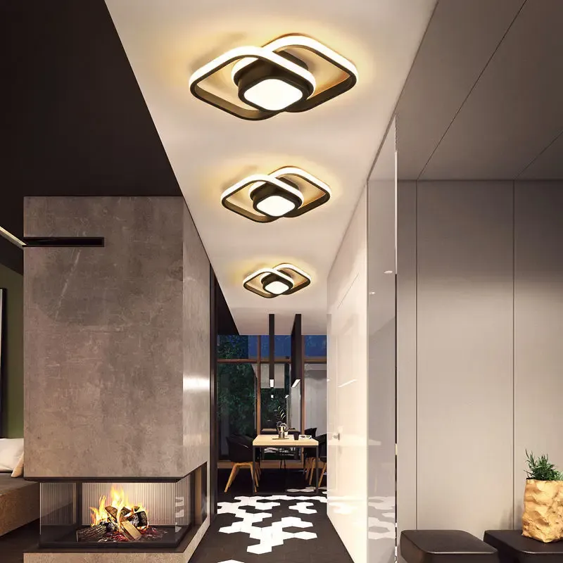 Modern Minimalist Double Ring Halo Contemporary Ceiling Light Fixture