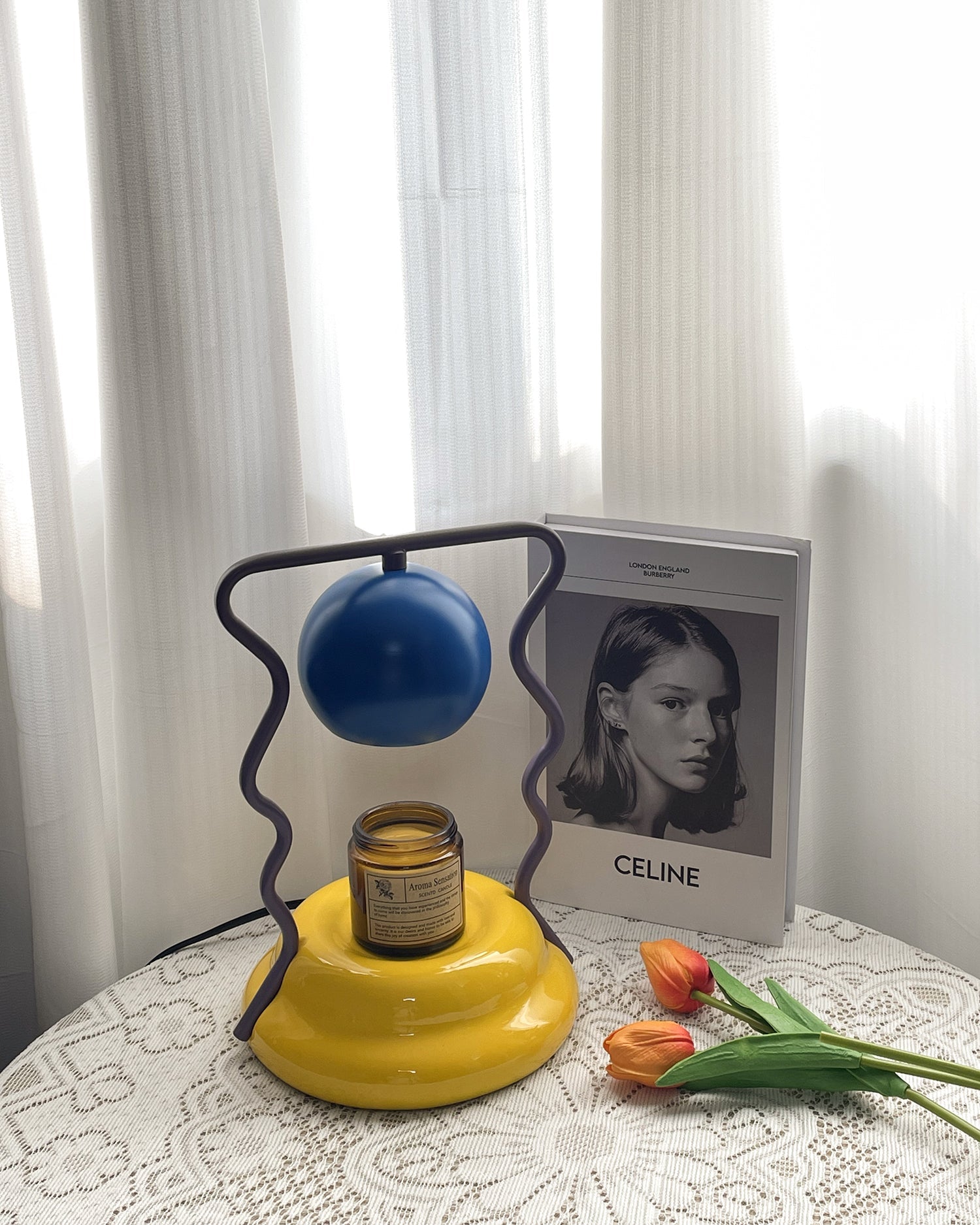 Calvo Candle Warmer Lamp – Polished Gold & Glass – Flameless Melting Lamp