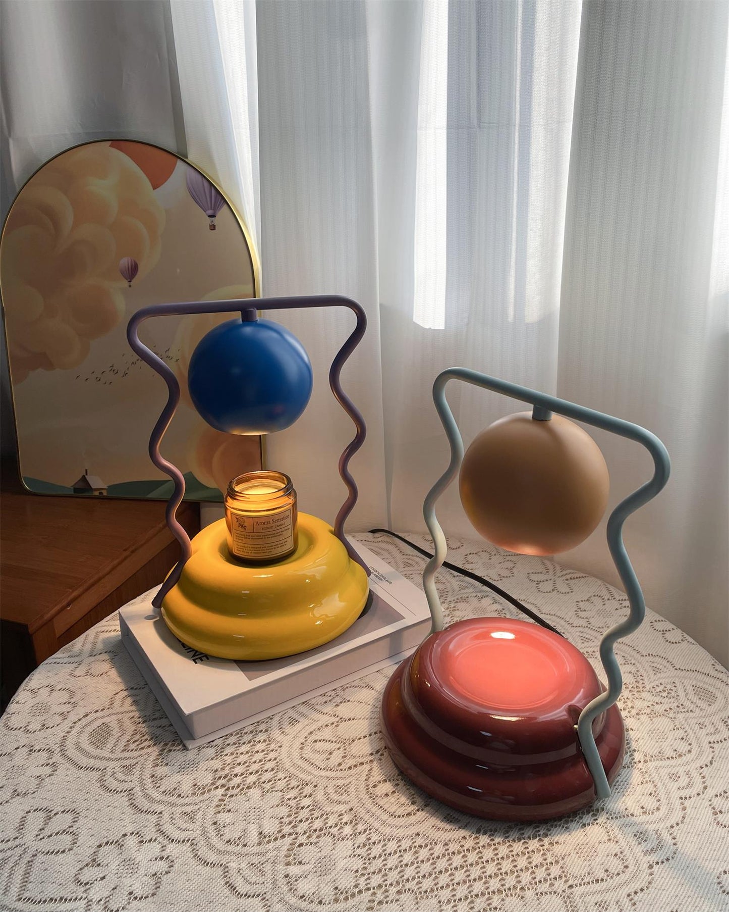 Calvo Candle Warmer Lamp – Polished Gold & Glass – Flameless Melting Lamp