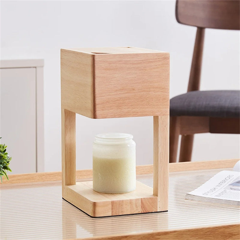 Scandinavian Wooden Candle Warmer Lamp