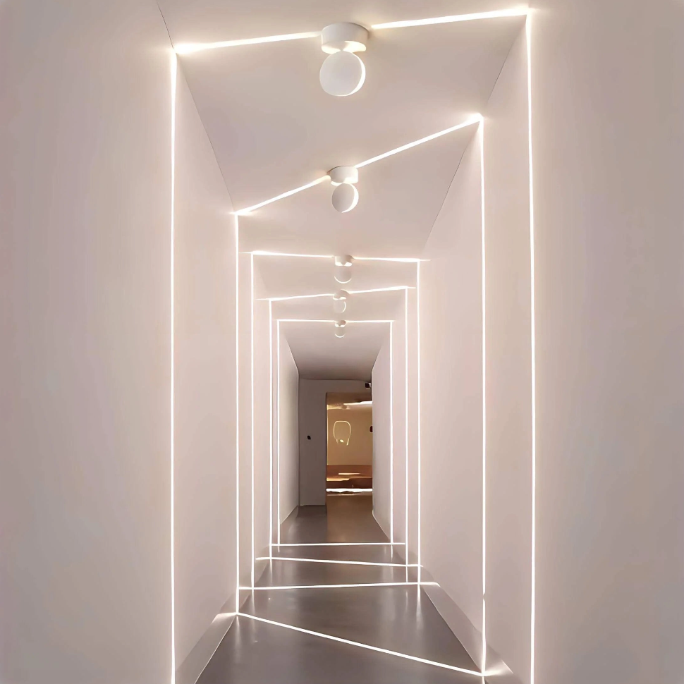 Modern LED Neon Ceiling Tube Light - Linear System for Hallway Corridors