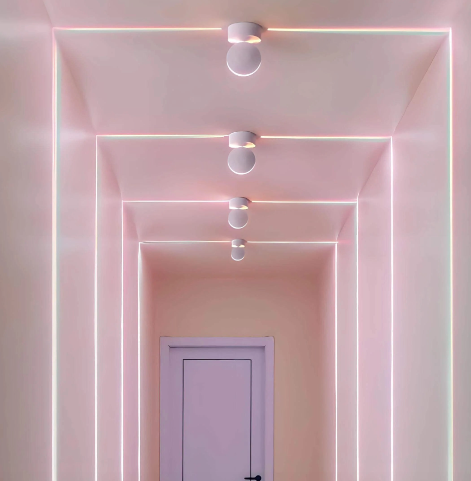 Modern LED Neon Ceiling Tube Light - Linear System for Hallway Corridors