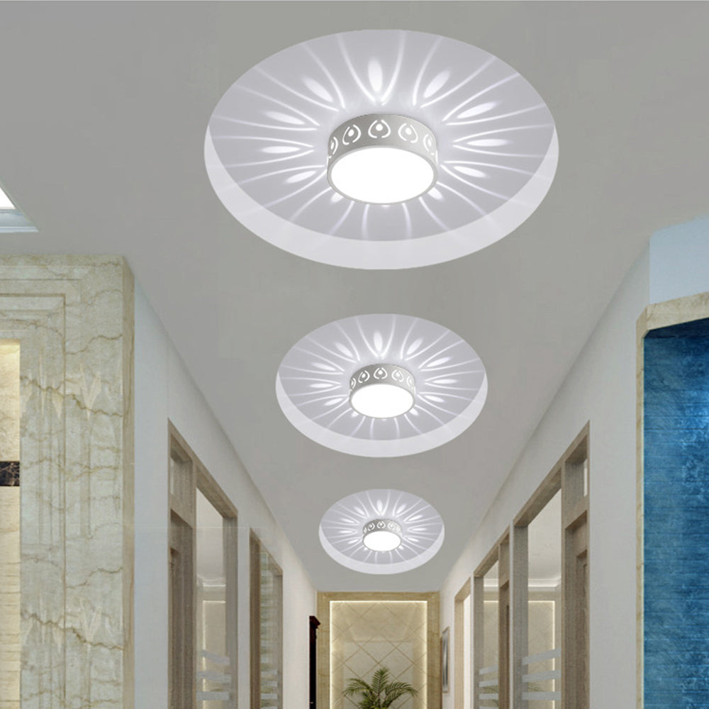 Pattern Glow LED Ceiling Light – Star-Burst Effect Flush Mount – Hallway Corridor 15cm
