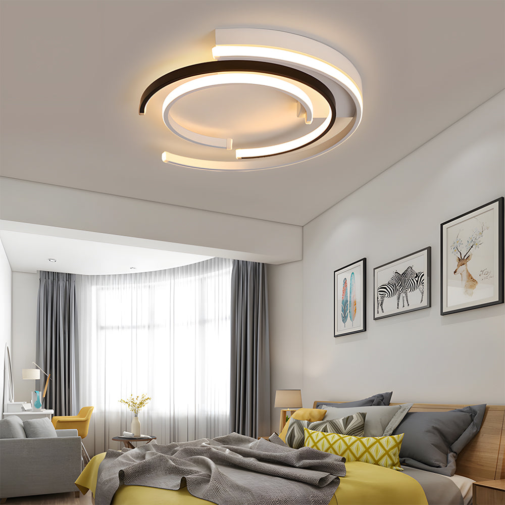 Modern Sculptural Ring LED Ceiling Light – Flush Mount