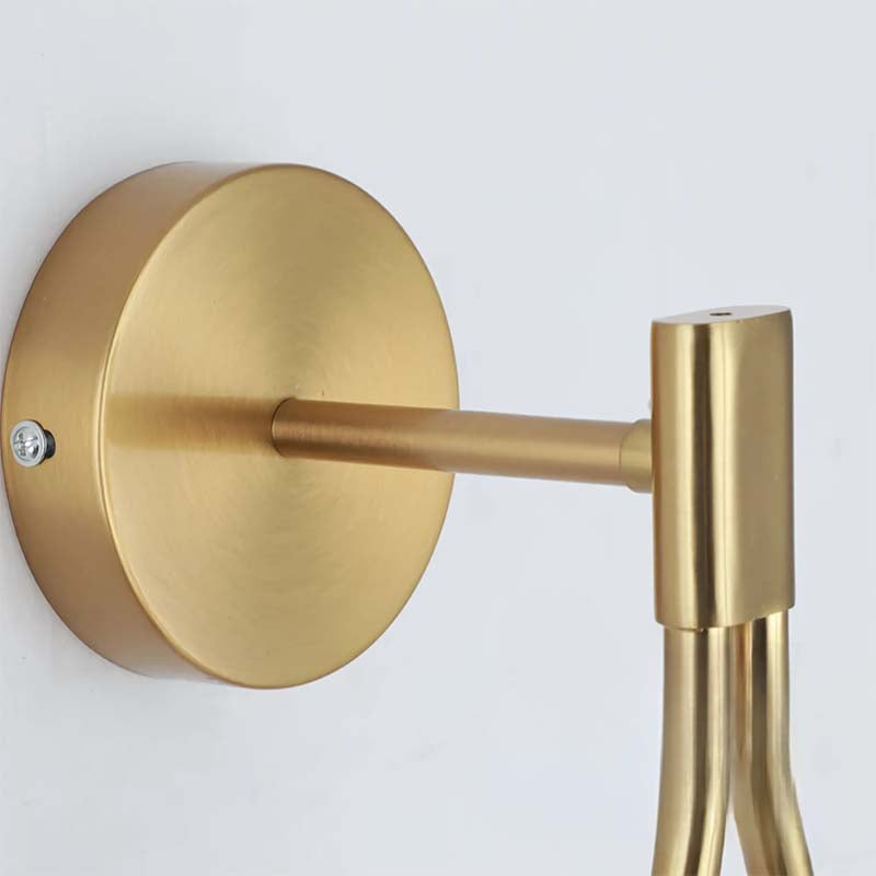 Nordic Brass Frosted Glass Globe Wall Light – Modern Drop – Bedroom Hallway