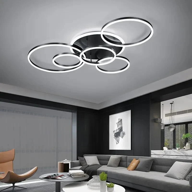 Modern LED Ceiling Light with Dimmable Remote Control