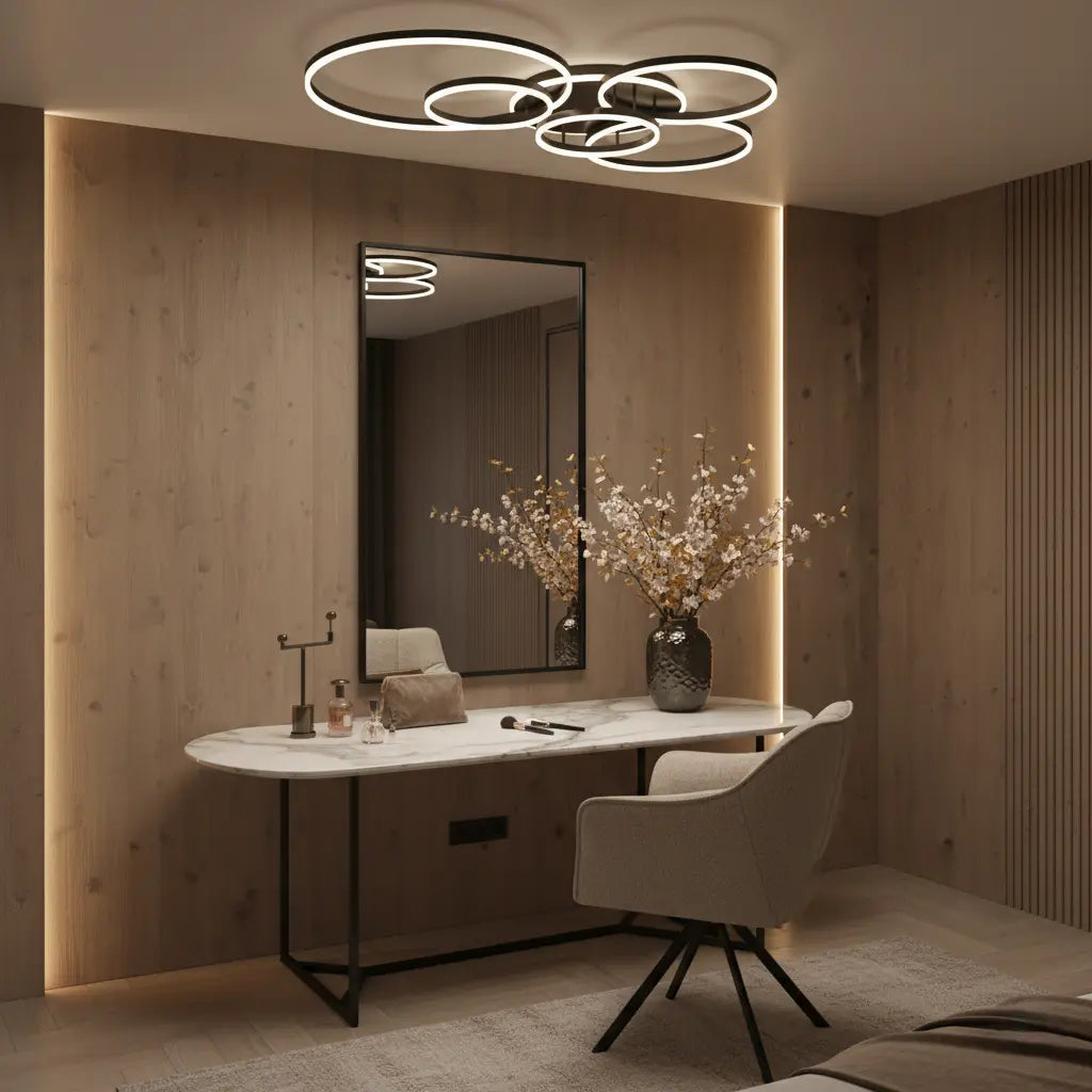 Modern LED Ceiling Light with Dimmable Remote Control
