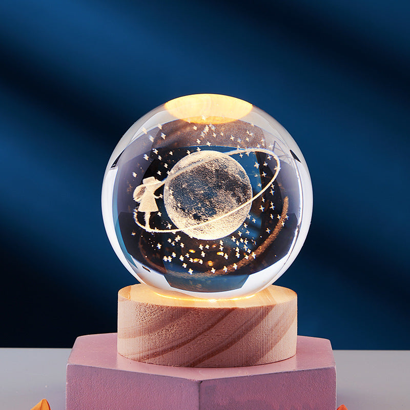 Crystal Bedside Table Lamp for Bedroom & Living Room - LED - 3D Crystal Glass