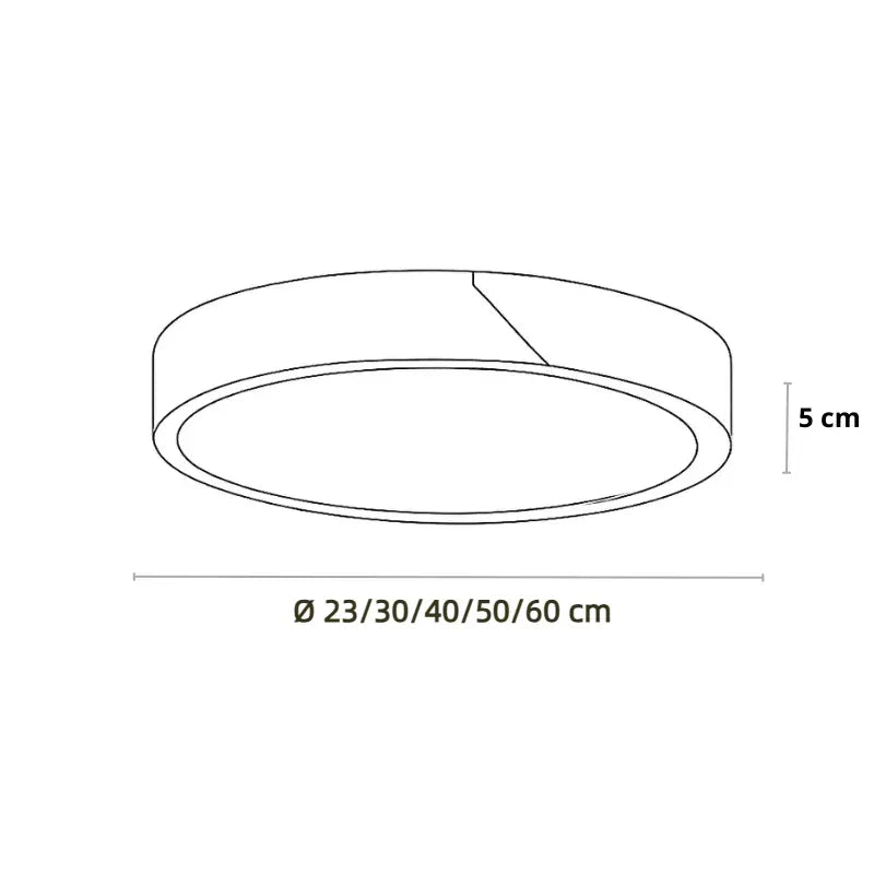 Scandinavian Round Wood and Metal LED Ceiling Light