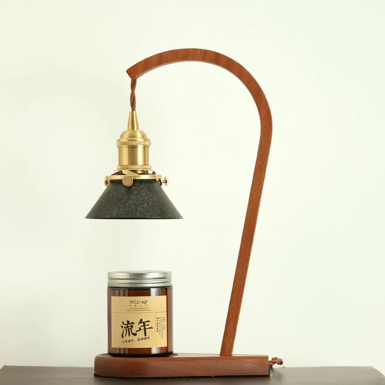 Rovix Tabletop Candle Warmer Lamp – Wooden Base & Matte Shade
