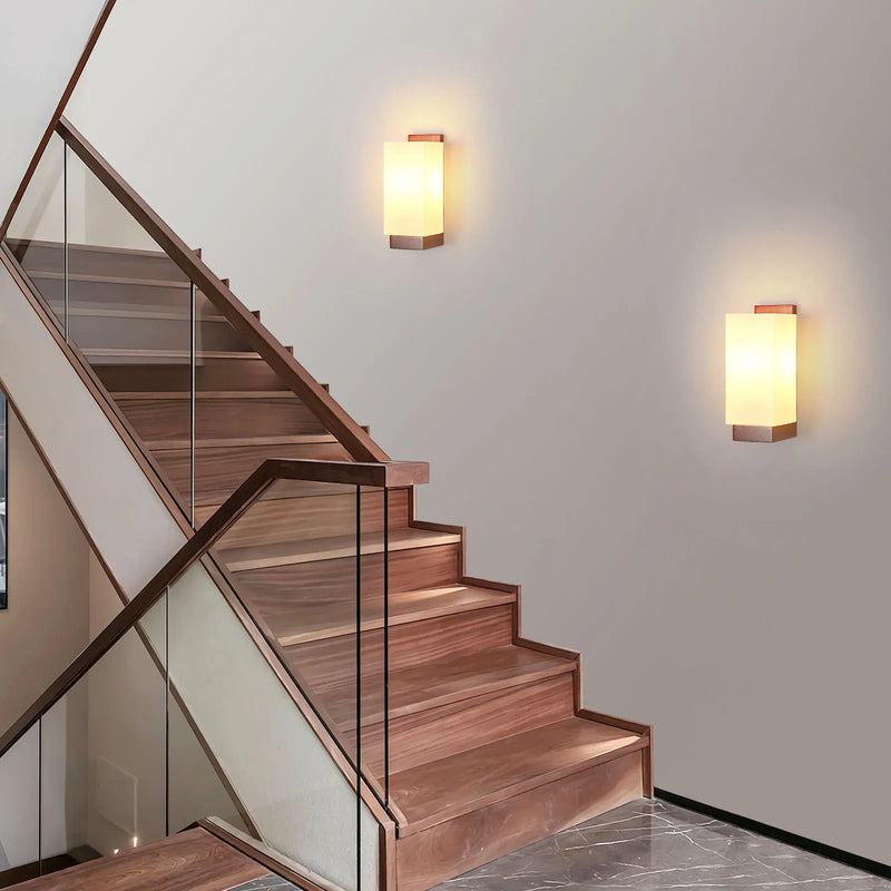 Rustic Glass Shade Modern Wall Sconce Living Room Ambient Lighting