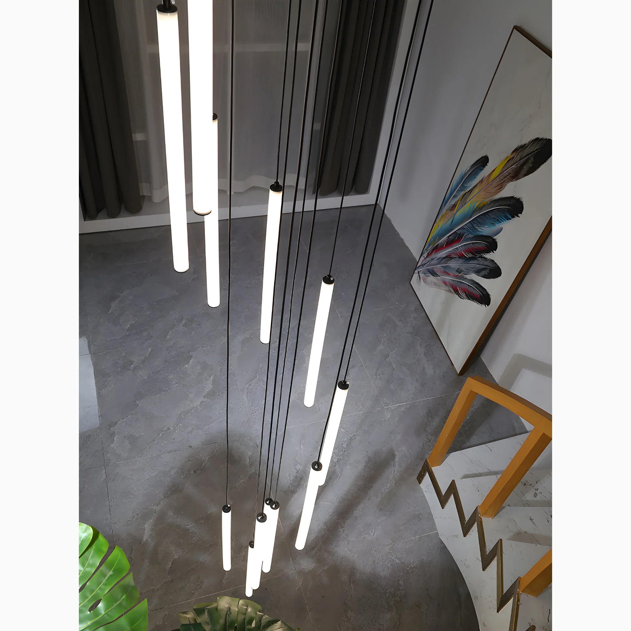 Art Deco Spiral Adjustable Height Elegant Pendant Light