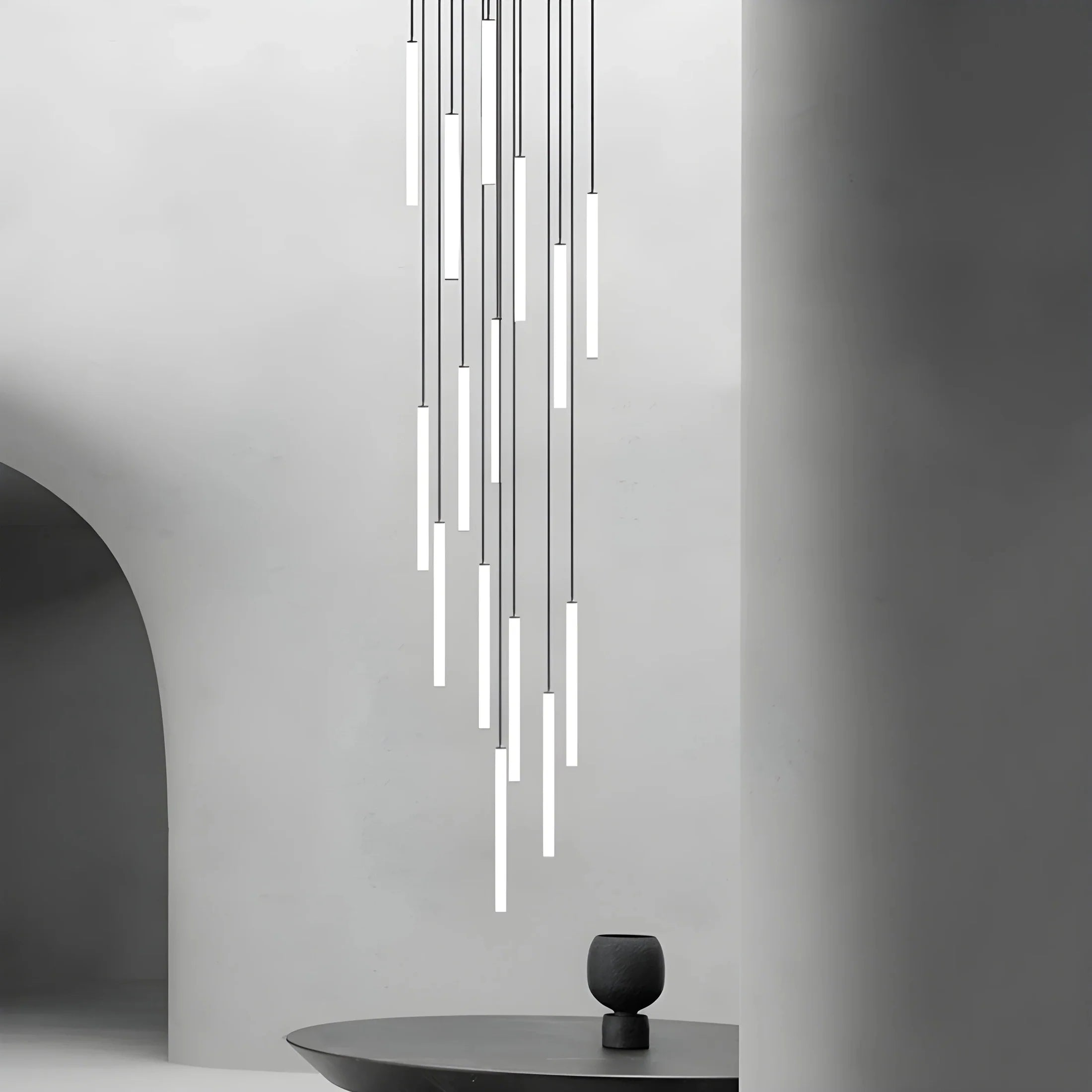 Art Deco Spiral Adjustable Height Elegant Pendant Light