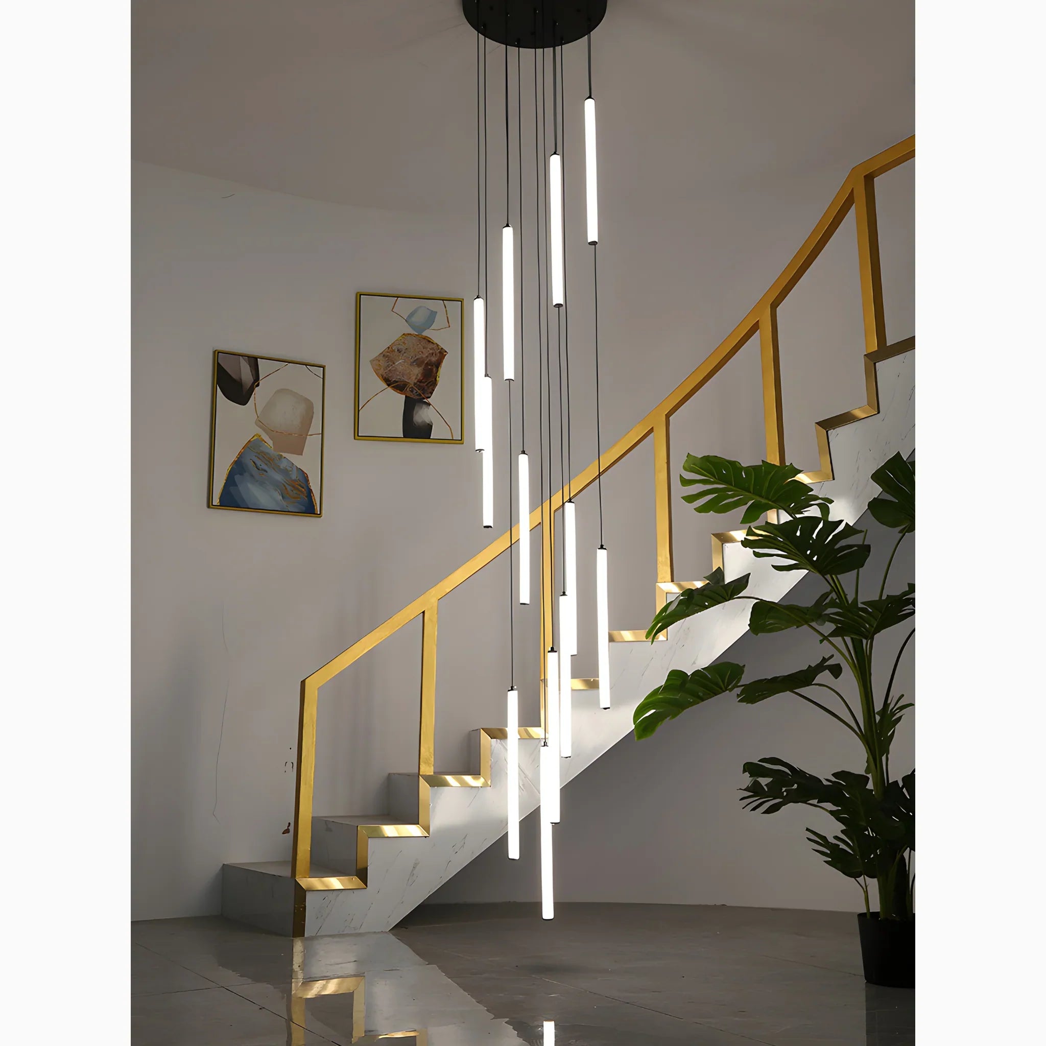 Art Deco Spiral Adjustable Height Elegant Pendant Light