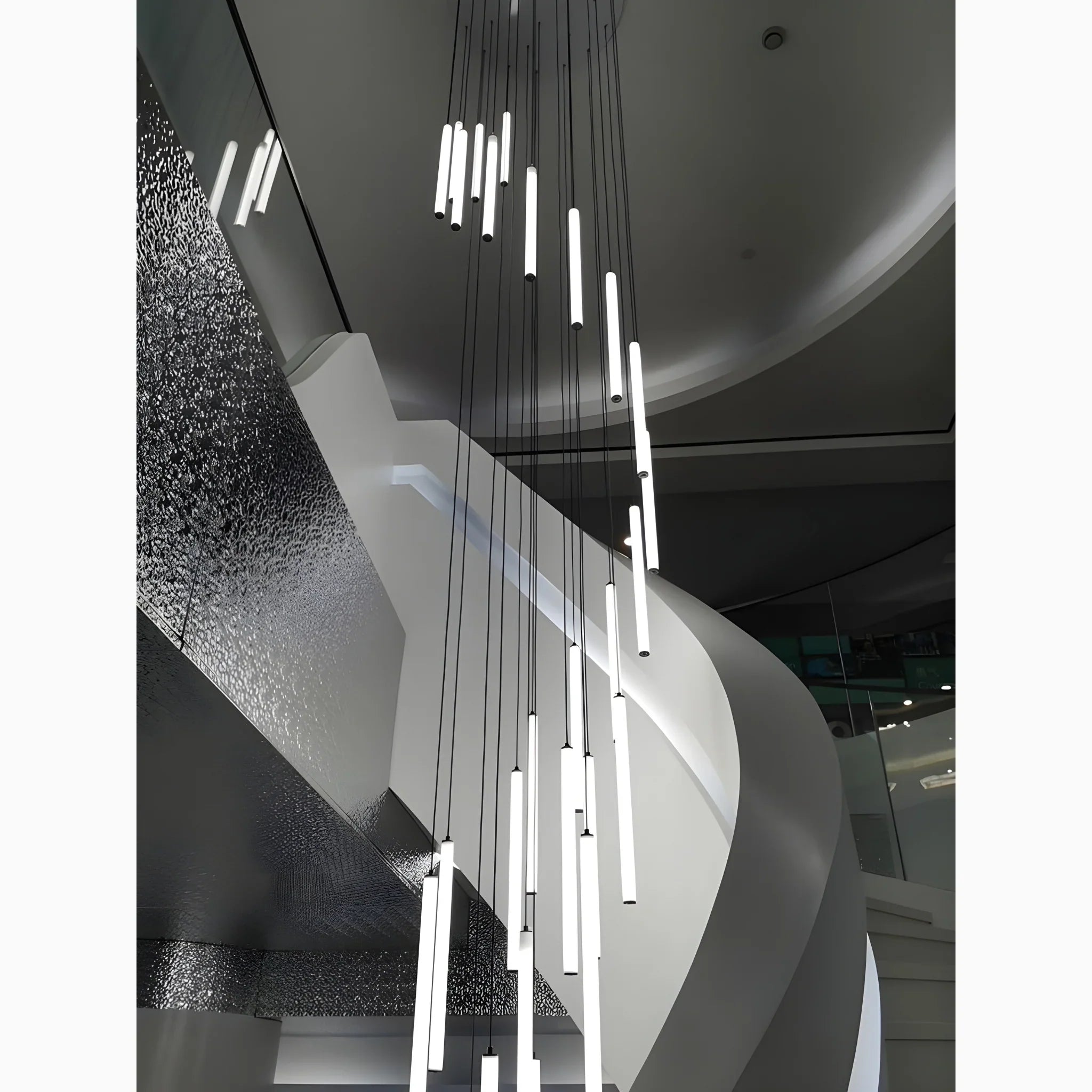 Art Deco Spiral Adjustable Height Elegant Pendant Light