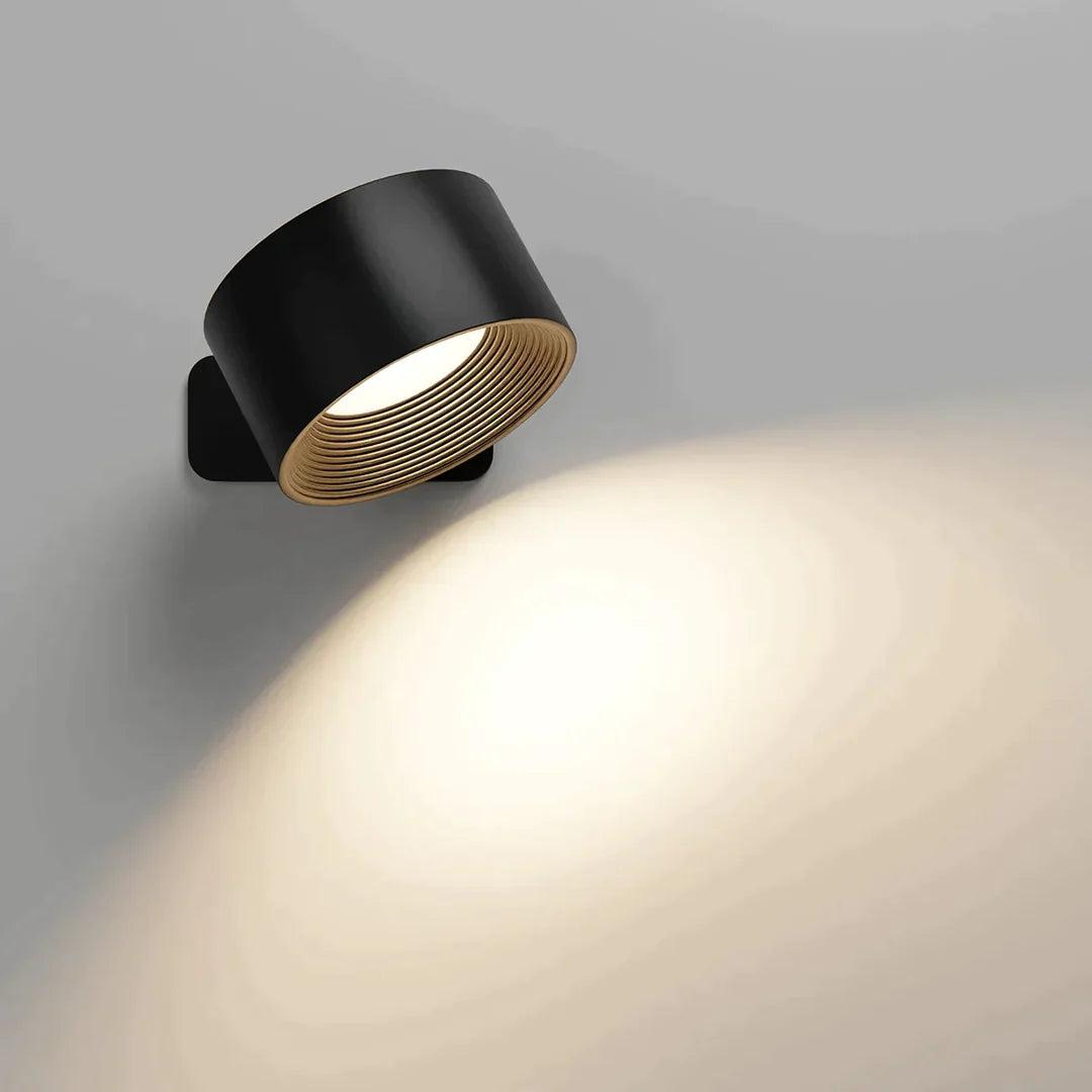Battery Operated Modern Wall Sconce - Magnetic Mount, Wireless - Bedside Reading Light