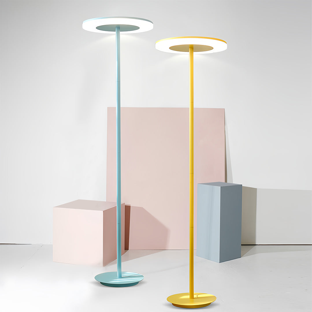 Modern Iron & Acrylic Ring Floor Lamp – Adjustable LED – Living Room & Office